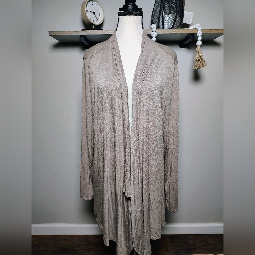 Beenuig Tan Open Front Cardigan